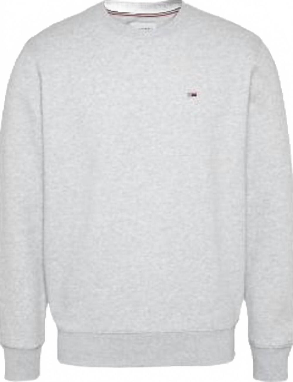 NEW TOMMY HILFIGER men's flag logo lounge sweater in light gray